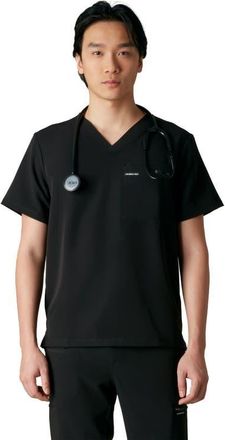 Members Only Brighton 3-Pocket Scrub Top in Black at Nordstrom, Size Xx-Large