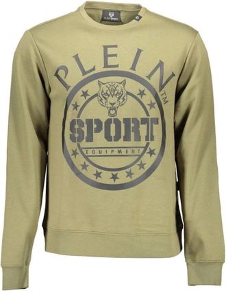 Plein Sport Cotton Sweater - Heren - Sportshirts - Groen - XL - Katoen - Fitness