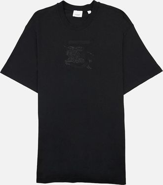 Burberry Mens Burberry Tristan Embroidered Ekd T-shirt Black - Size: 38