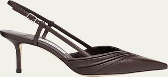 Jimmy Choo London Afia 65 Leather Slingback Pumps