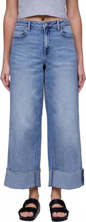 Hidden Jeans Nori Cuffed Crop Wide Leg Jeans In Denim