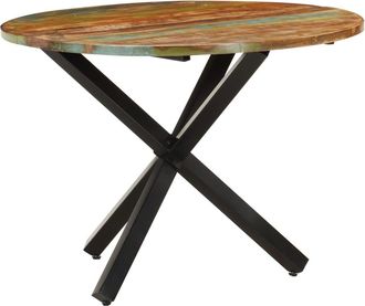 vidaXL Mesa De Comedor Madera Maciza Reciclada Redonda 100x100x75 Cm Vidaxl