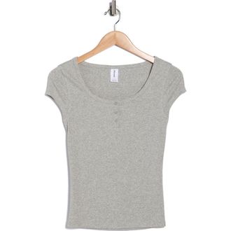 Abound Short Sleeve Henley T-Shirt in Grey Soft Heather at Nordstrom Rack, Size X-Small