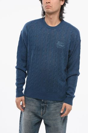 Etro Maglia Girocollo in Cashmere Cable Knit Etro