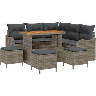 vidaXL Vidaxl - Set Divano da Giardino 9 pcs Grigio 110 x 55 x 71 cm