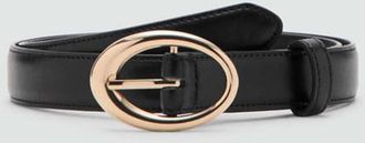 Mango Cintura fibbia ovale nero - Donna - XL - MANGO