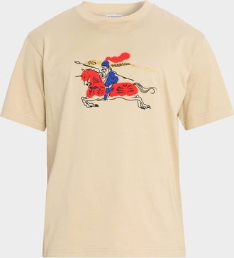 Burberry Mens Year of the Horse Embroidered EKD Cotton T-Shirt