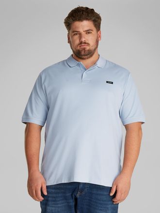 CK One Calvin Klein Poloshirt BT-STRETCH PIQUE SLIM POLO, Herren, Gr. 4XL, blau (zen blau), Jersey, Obermaterial: 96% Baumwolle, 4% Elasthan, CALVIN KLEIN BIG & TALL, uni