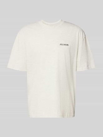 Pegador Oversized T-Shirt mit Label-Print Modell Miles in Hellgrau Melange, Gr&ouml;&szlig;e XXL