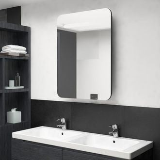 vidaXL Armario De Ba&ntilde;o Con Espejo Negro 60x11x80 Cm Vidaxl