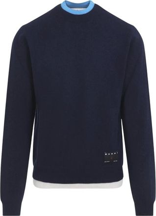 Marni Truien & Vesten, Heren, Blauw, L, Kasjmier, Cashmere Trui