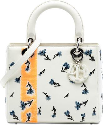 Dior Pre-owned Dior Medium Lambskin Floral Sequin Lady Dior Ladies 02-MA-0125