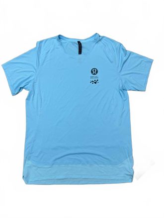 lululemon Mens Fast And Free Road To Trail Short Sleeve - Plus In Baby Blue