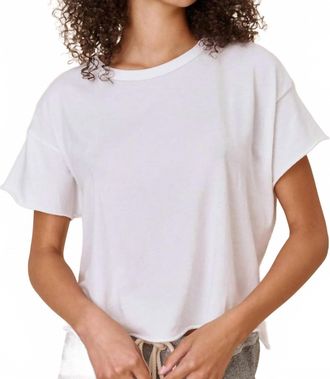 The Great. Boxy Fit Crop Tee In True White