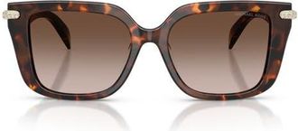 Michael Kors Santo Domingo 54mm Square Sunglasses in Luggage Tortoise /Smoke at Nordstrom