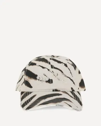 Ganni Cappello da Baseball con logo stampa zebra Woman UNI