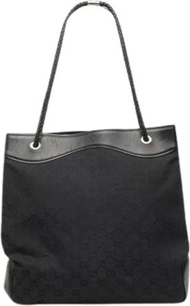 Gucci Pre-owned Canvas Tote Bag - Dames - Vintage Shopper - Zwart - ONE Size - Vintage