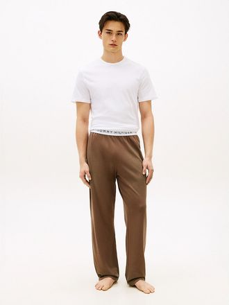 Tommy Hilfiger Mens Hilfiger Logo Pique Sleep Pant - Brown - XL