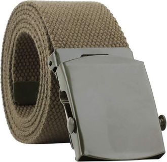 Generic Canvas Automatic Fashion Men Women Nylon Belt Fans Buckle Belt Belt Slide Belt Leather (Army Green, One Size)