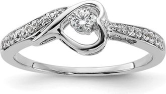 Diamond2Deal 14k White Gold Lab Grown Diamond Engagement Ring 1/5Ct Clarity- VS Color- G-H