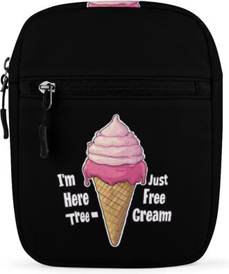 Generic Im Just Here For The Free Ice Cream Crossbody Bag Adjustable Satchel Cute Shoulder Bag Lightweight Sling Bags