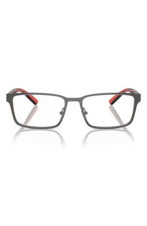 Ferrari 56mm Rectangle Optical Glasses in Dark Gunmetal /Demo Lens at Nordstrom