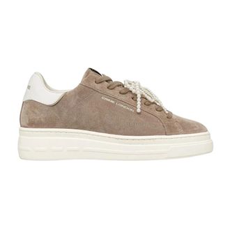 Crime London Schoenen, Dames, Beige, 41 EU, Leer, Nieuwe Elevate Sneakers