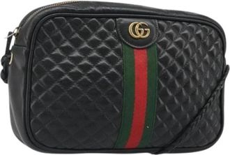 Gucci Pre-owned Shoulder Bag - Dames - Vintage Schoudertas - Zwart - ONE Size - Leer - Vintage