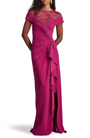 Tadashi Shoji Embellished Lace Evening Gown in Amethyst at Nordstrom, Size 8