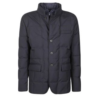 Fay Winter Jackets, male, Blue, Size: 2XL Double-Front Short Down Jacket