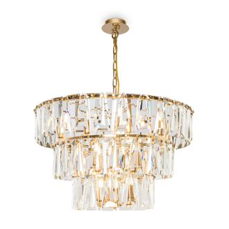 Maytoni Lampadario In Cristallo Ottone Maytoni Puntes 18 Luci
