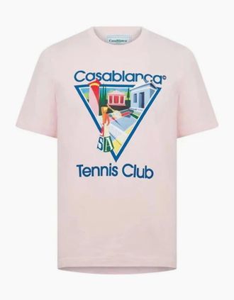 Casablanca Mens Casablanca Tennis Club La Joueuse T-Shirt Pink - Size: 42