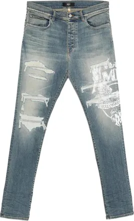 Amiri Ripped Print Jeans
