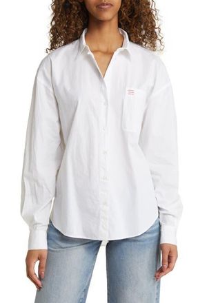 BDG Hollie Cotton Button-Up Shirt in White at Nordstrom, Size Medium
