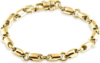 Pompeii3 Mens Rounded Seed 14k Gold (42gram) or Platinum (68gram) 7mm Link Bracelet 8.5