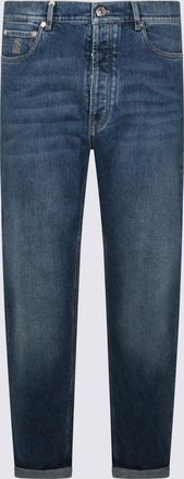 Brunello Cucinelli Jeans Med Blue-Uomo