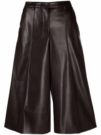 Blanca Vita high-waisted faux leather culottes - women - Polyurethane - 46 - Brown