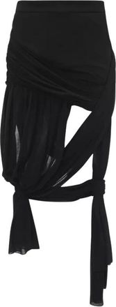 J.W.Anderson Rok met strikken - Dames - Midirokken - Zwart - S - Leer - Rokken