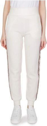 Guess Logo Tape Joggers - Dames - Broeken - Wit - Maat: M Katoen