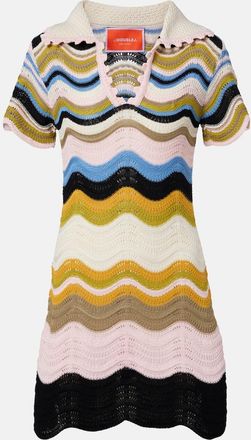 La DoubleJ Chevron crochet cotton polo dress