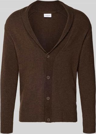 Lindbergh Lindbergh Strickjacke mit Knopfleiste in Dunkelbraun, Größe XXL