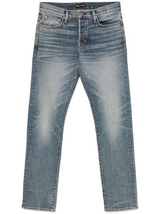 Tom Ford slim-cut jeans - men - Polyurethane/Cotton/Cotton/Bos Taurus - 36 - Blue