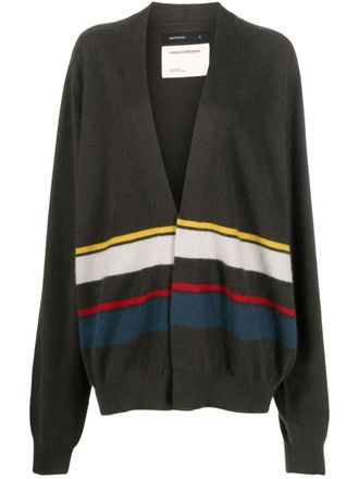 Frenckenberger stripe-pattern cashmere cardigan - women - Cashmere - S - Green