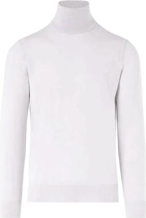 Paolo Pecora Witte Merinowol Coltrui Sweater - Heren - Coltruien - Wit - 2XL - Wol - Truien & Vesten