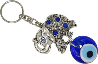 Generic 236-3cm Lucky Evil Eye & Elephant Charm Keyring Hanging Protection & Good Luck Handmade by Jeannieparnell