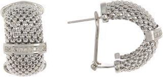 Meshmerise Diamond Mesh French Clip Earrings in White at Nordstrom Rack