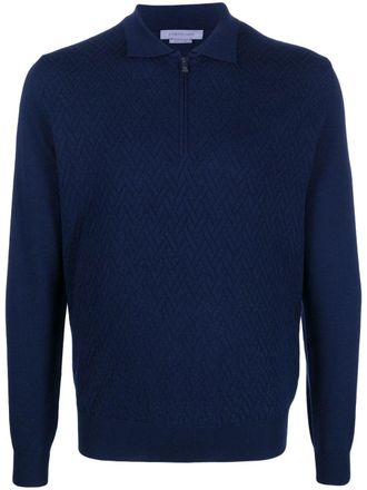 Corneliani Polotrui met lange mouwen - Blauw