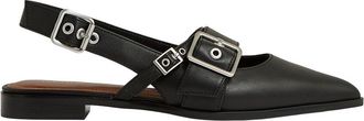 Reiss Lois Flat Buckle Leather Mule