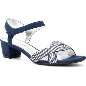 David Tate Rona Sandal in Navy Suede at Nordstrom, Size 10.5