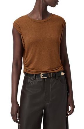 AllSaints Metallic Cap Sleeve Top in Rust Brown at Nordstrom Rack, Size Medium